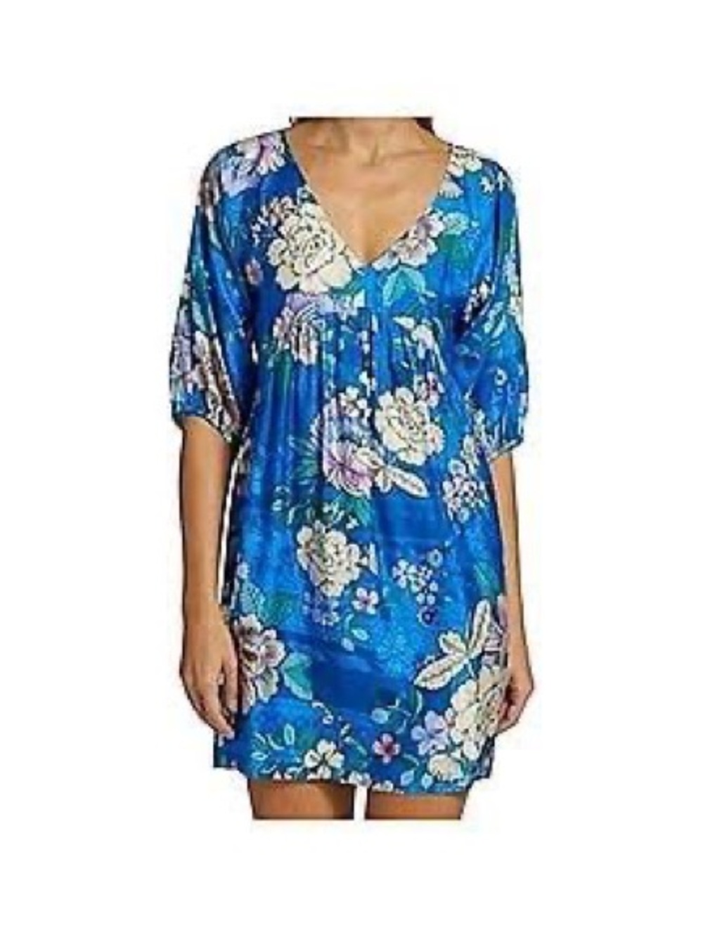 Johnny Was Blue Dove A- Line Cover Up Dress